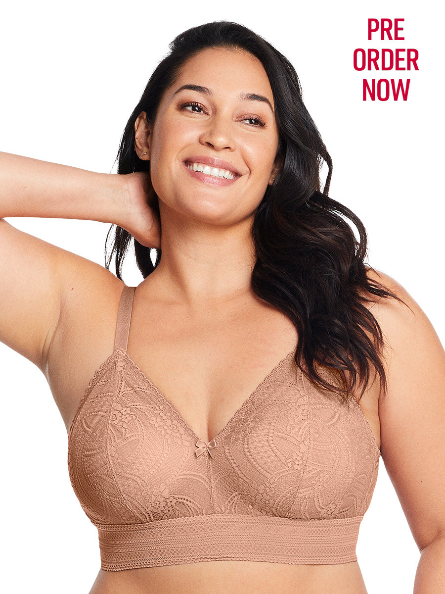 Glamorise Bras GL7012C Gramercy Luxe Lace Bralette Cappuccino