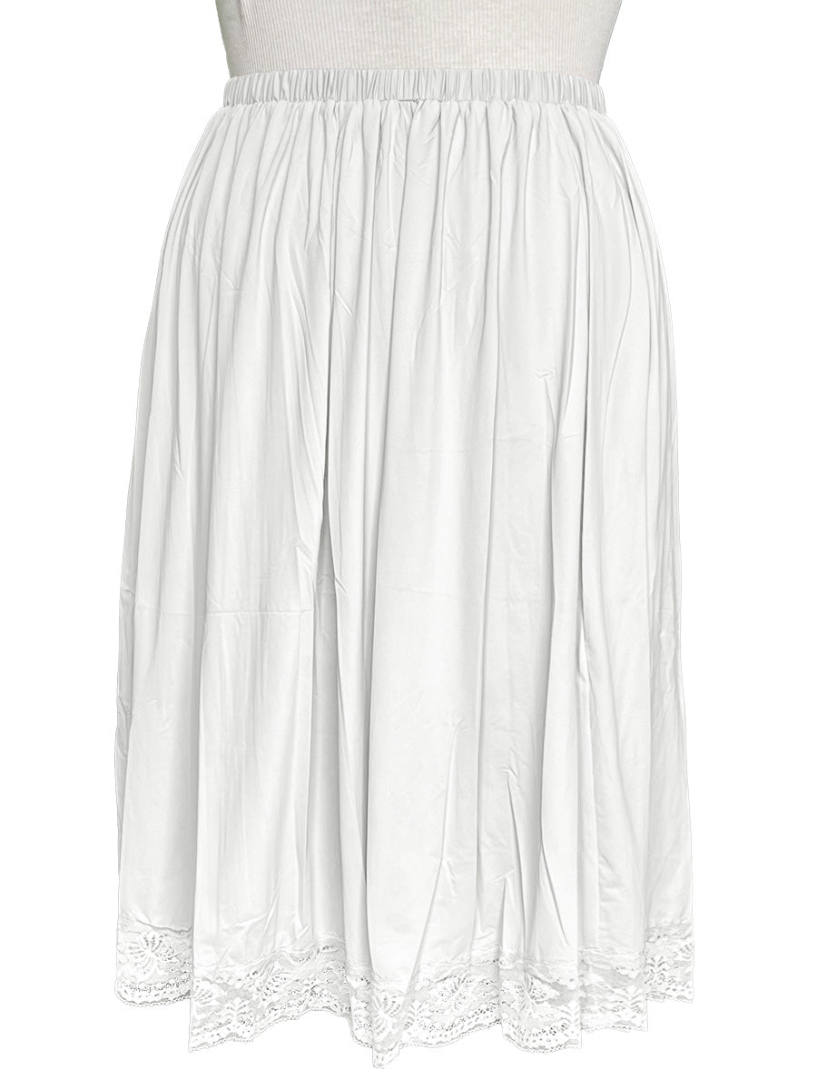 Tricot Knee Length Slip White