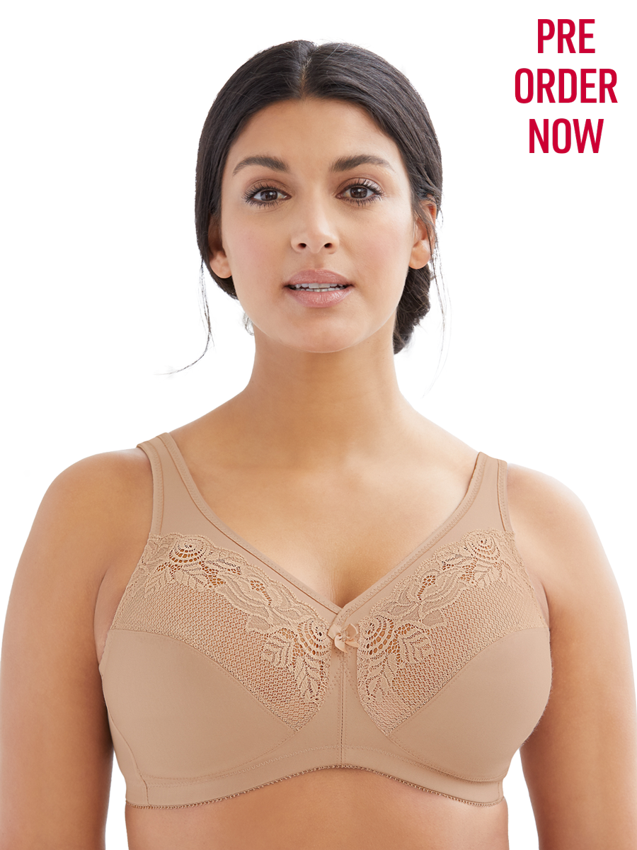 Glamorise Bra 1003 Seamless Minimizer Support Beige Dale and Waters