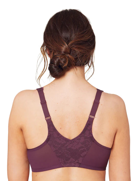 In Stock 9246 - Feeling Lacey Front Close Underwire Bra - Plum