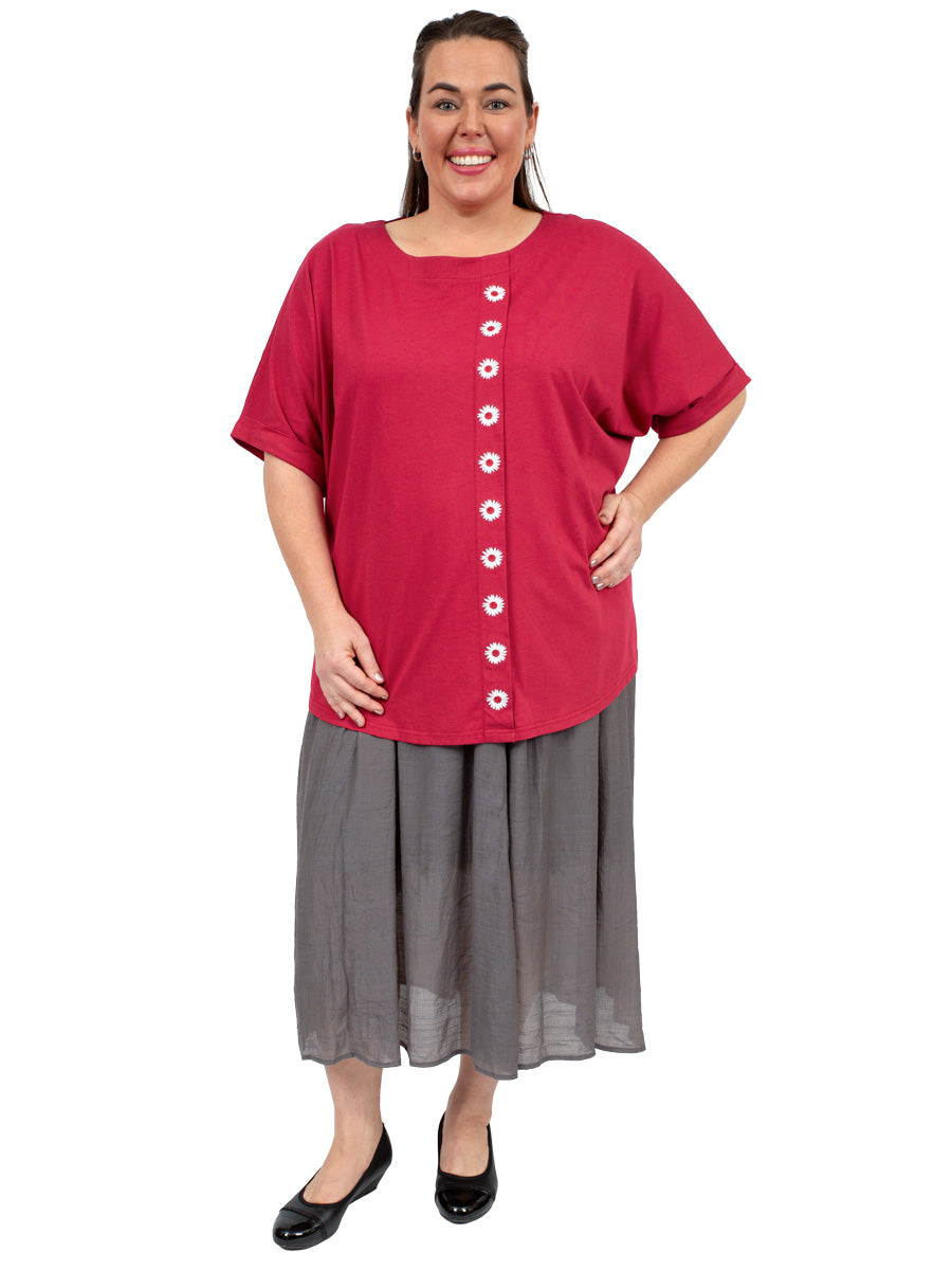 Plus size clearance red skirt grey