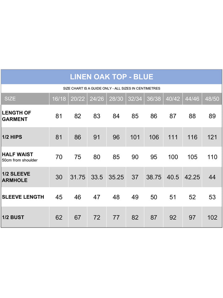 Linen Oak Top - Blue