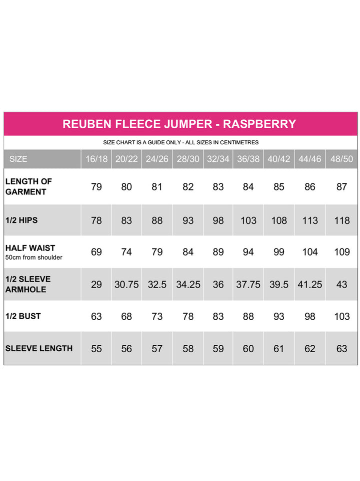 Reuben Fleece Jumper - Raspberry