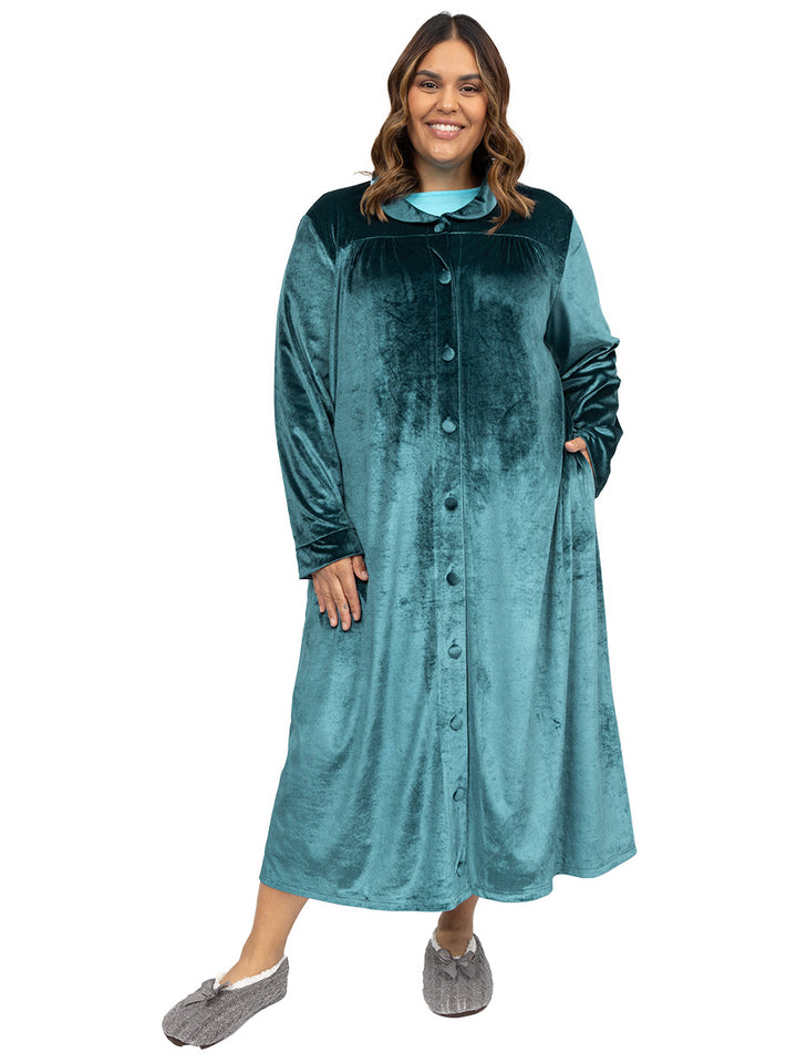 Giada Velour Dressing Gown - Mint