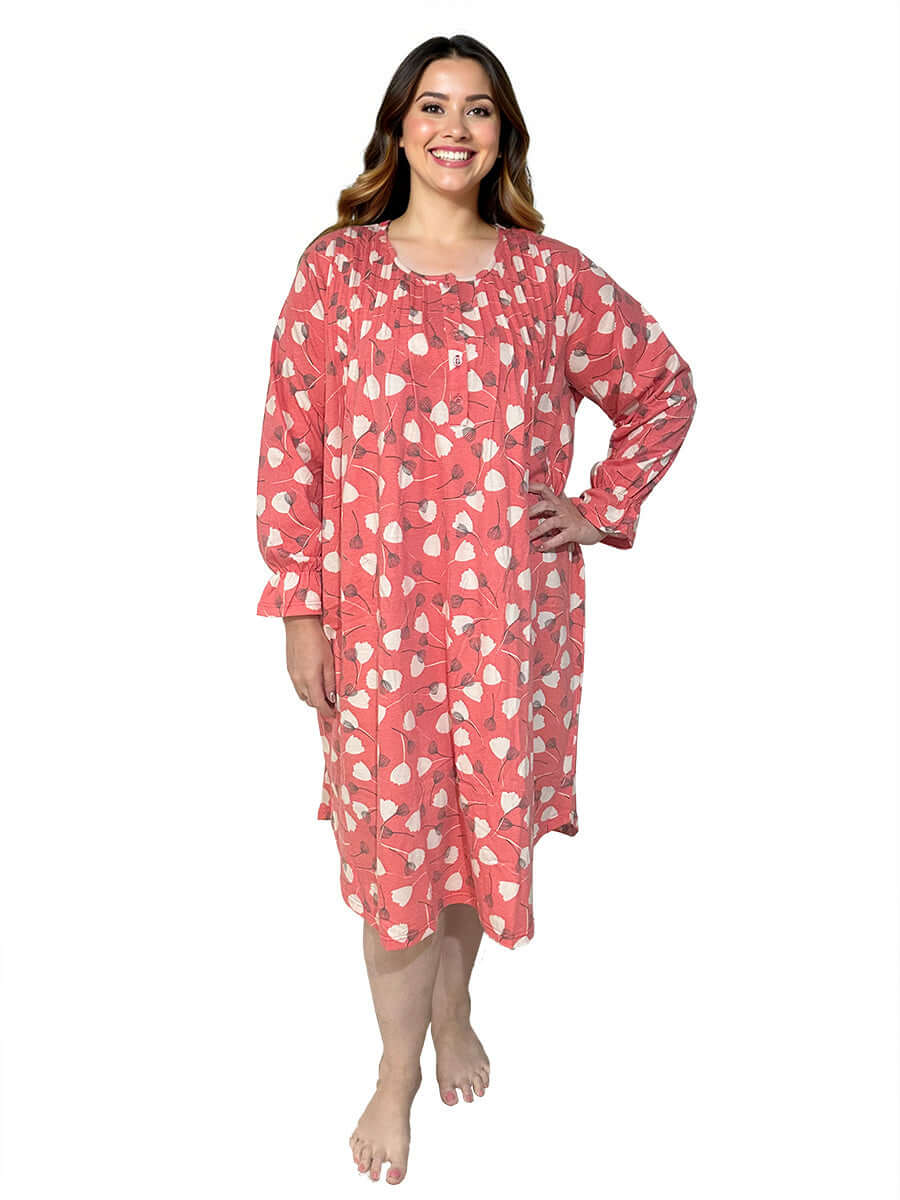 Yolanda Nightie Peach Print