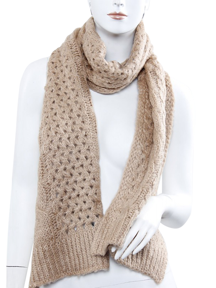 Knitted Scarf - Beige*