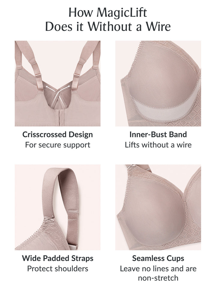 Glamorise Bra 1080 - Everyday Seamless Support T-Shirt Bra - Cafe