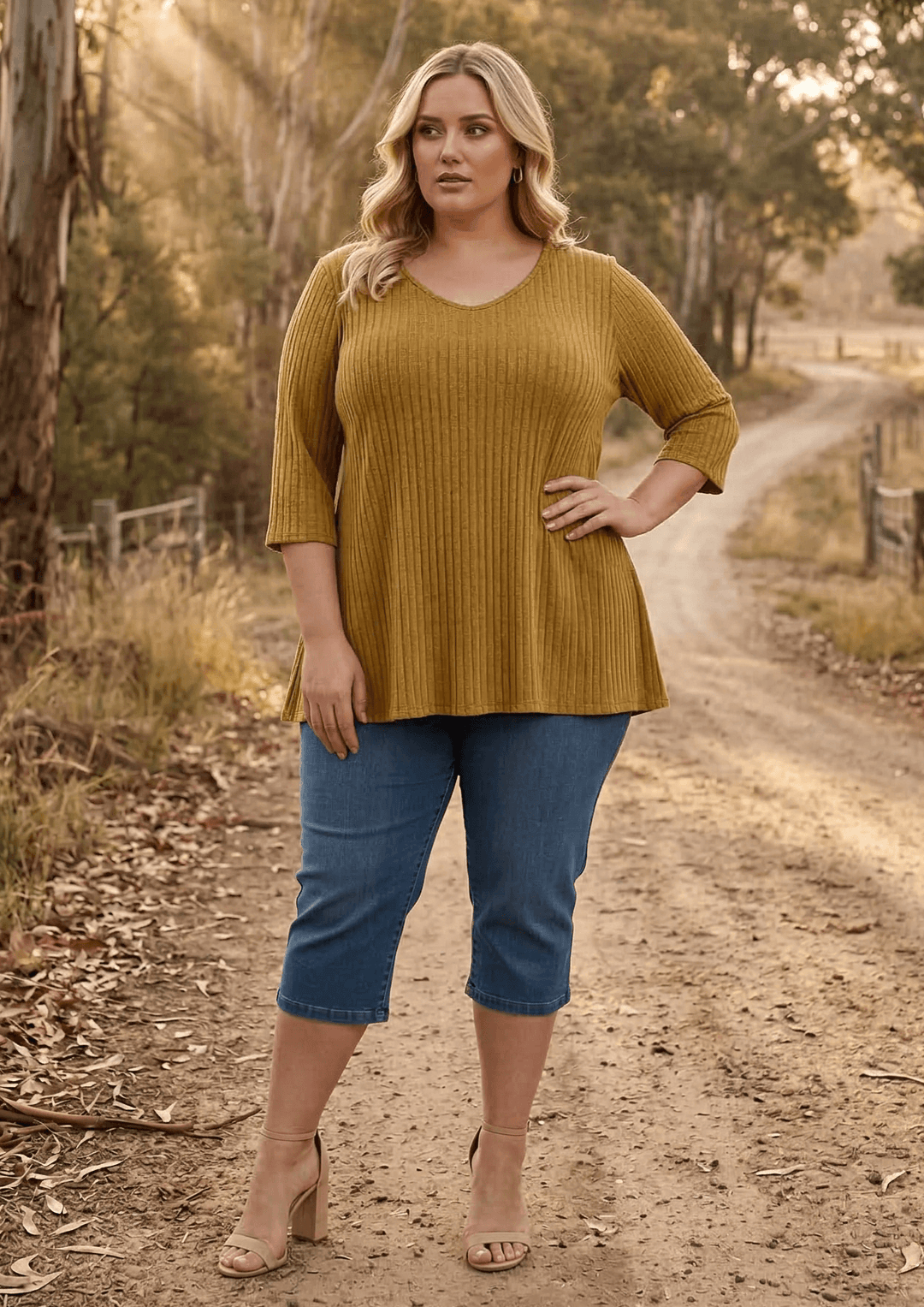 Addison Top - Mustard*