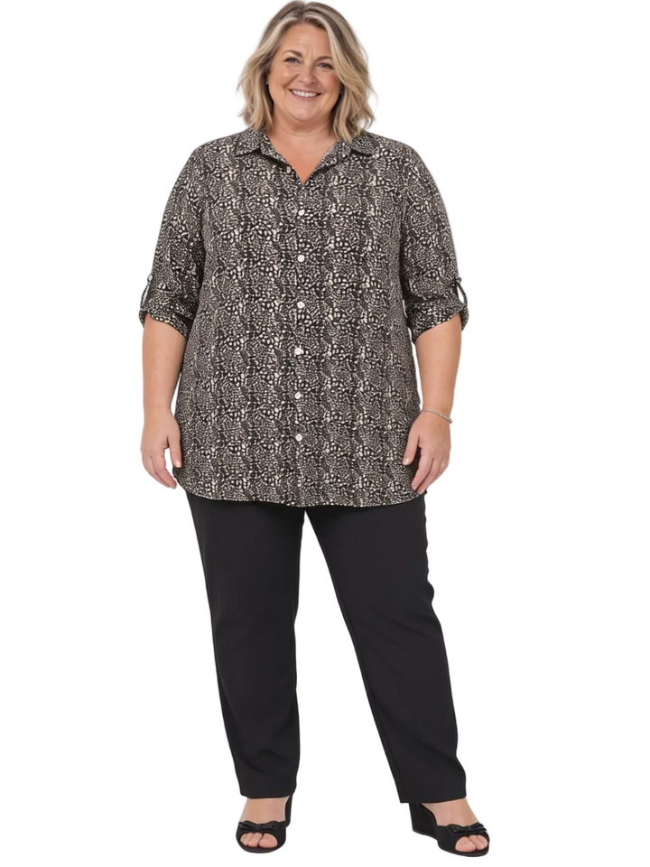 Ardell Blouse - Black/Mocha Print* | Tops | Dale and Waters