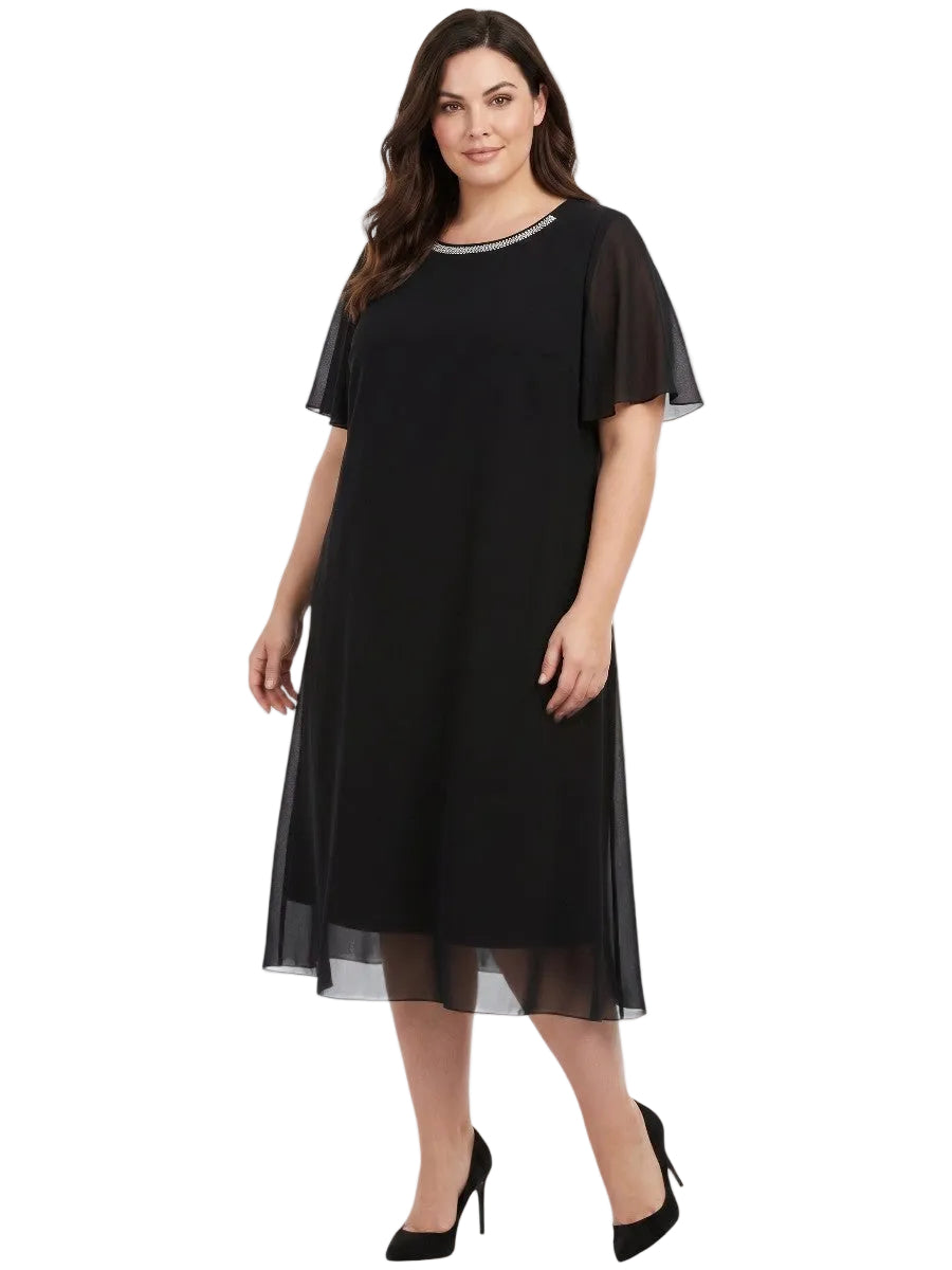 Ariel Diamanté Dress - Black*