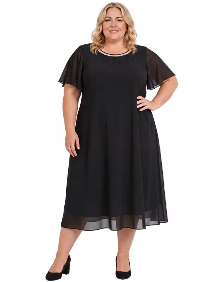 Ariel Diamanté Dress - Black**