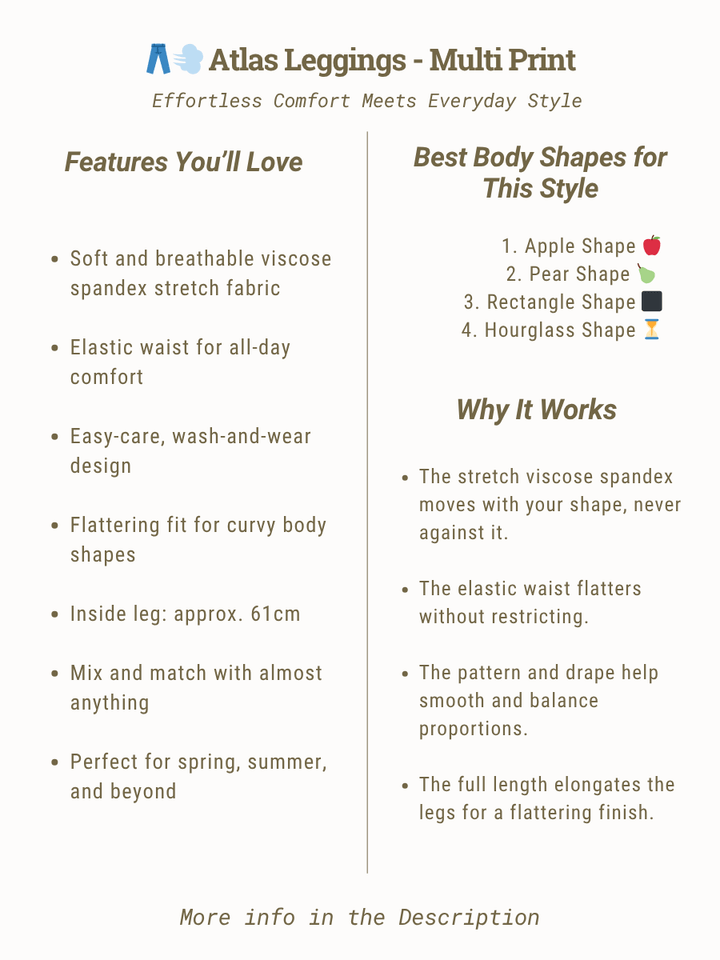 Atlas Leggings - Multi Print features details for women's plus size comfort and style in sizes 16-50 by dale & waters.