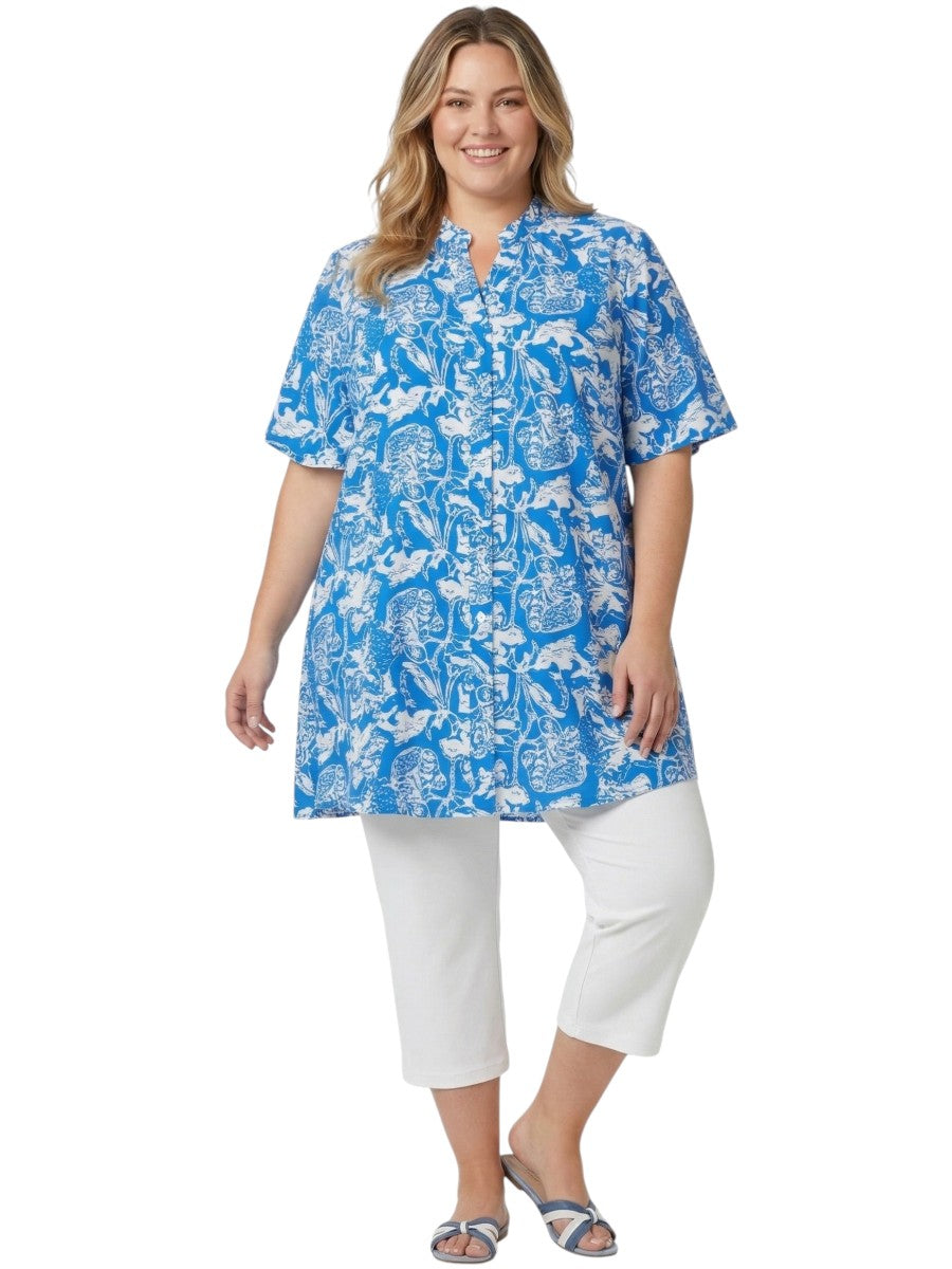 Austen Tunic - Blue Print*