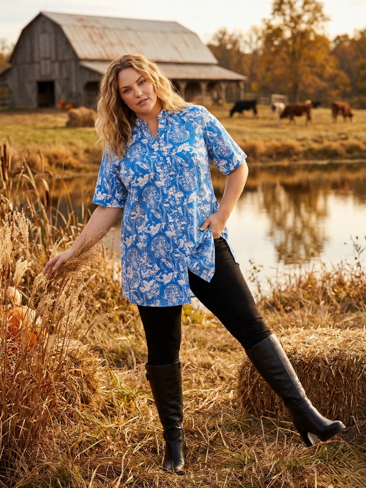 Austen Tunic - Blue Print*