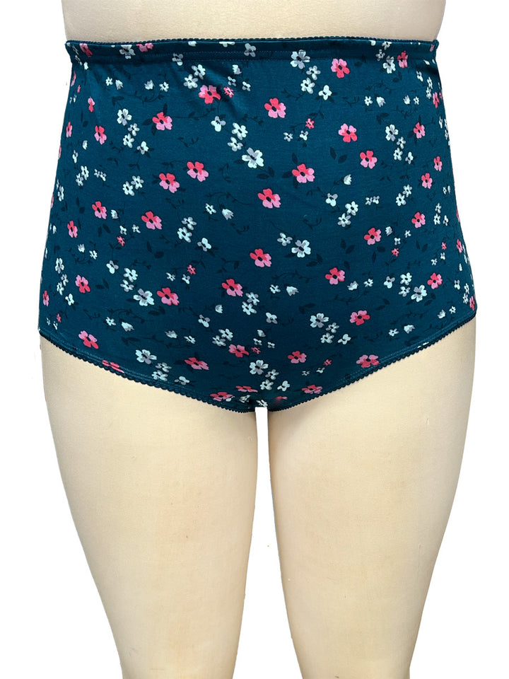 Full Briefs - BCO1010 Cotton - Teal Print