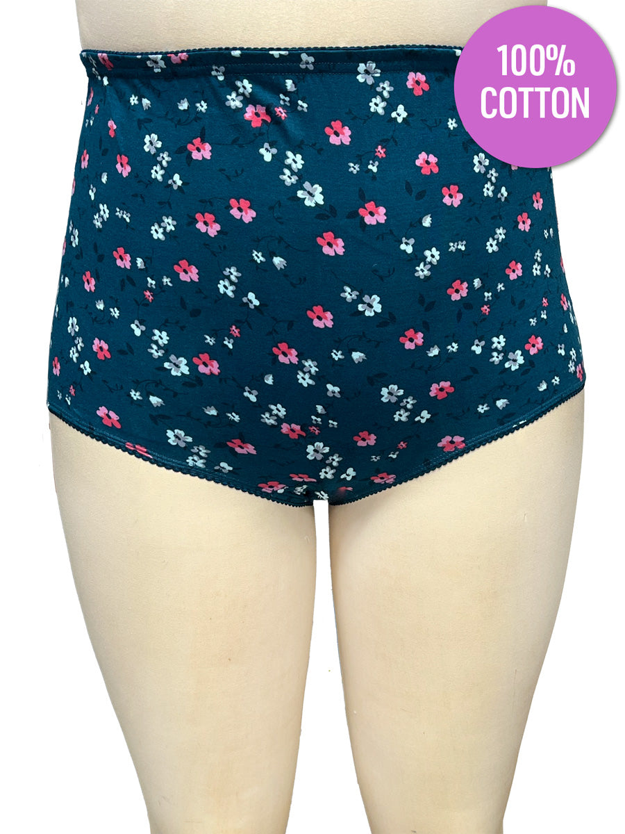 Full Briefs - BCO1010 Cotton - Teal Print