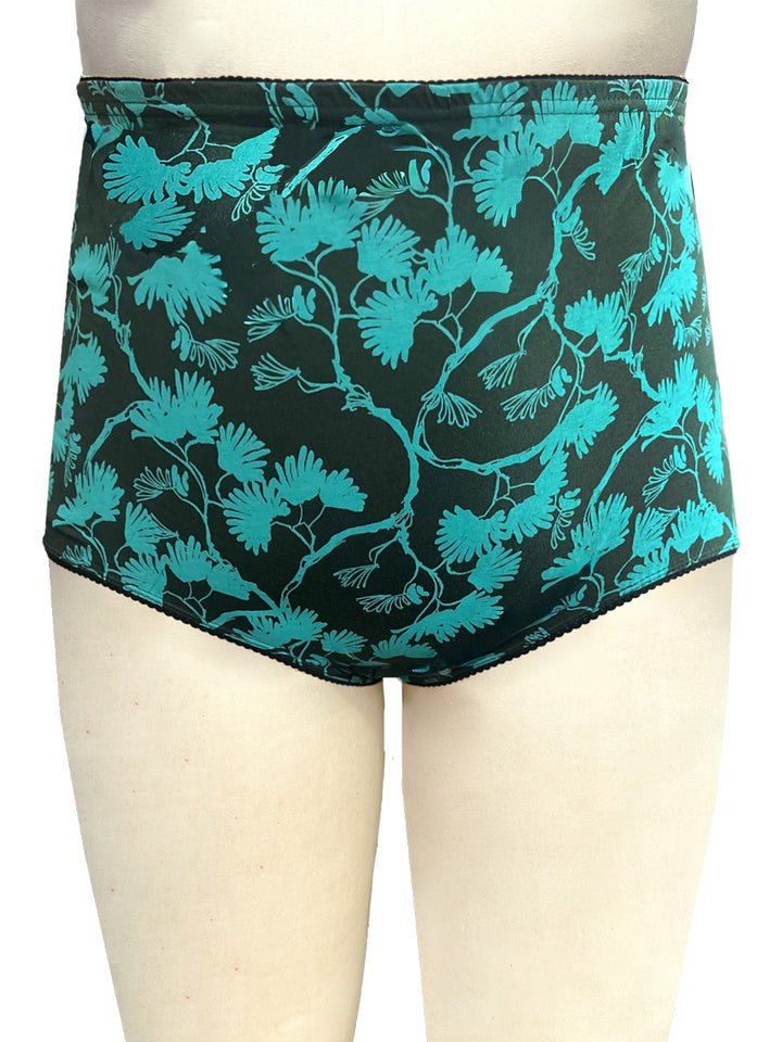 Full Briefs - BCO1010 Cotton - Teal/Green Print