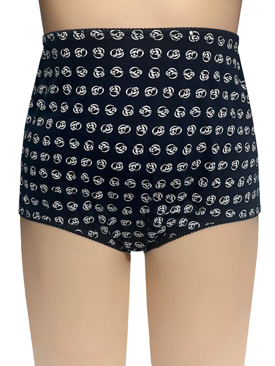 Full Briefs - BCS1027 Cotton Spandex - Navy Print