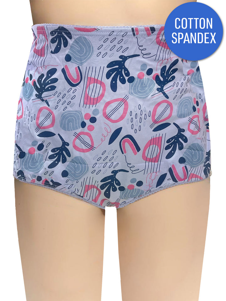 Full Briefs - BCS1012 Cotton Spandex - Blue Print