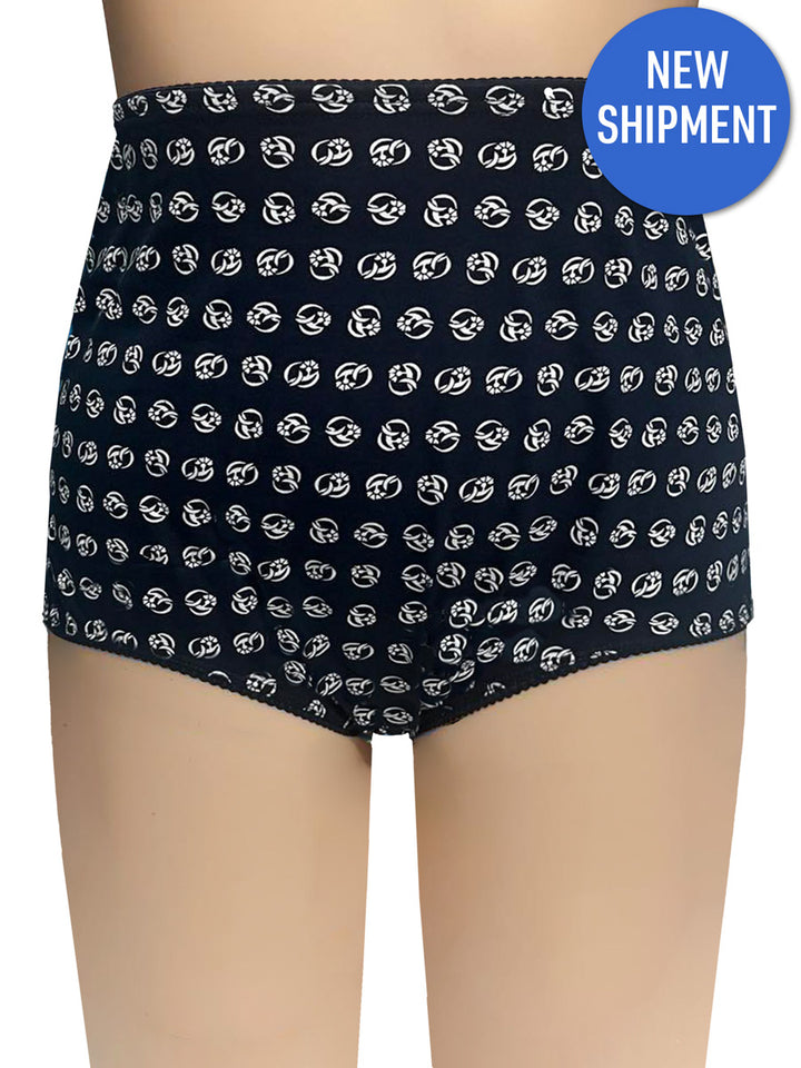 Full Briefs - BCS1027 Cotton Spandex - Navy Print