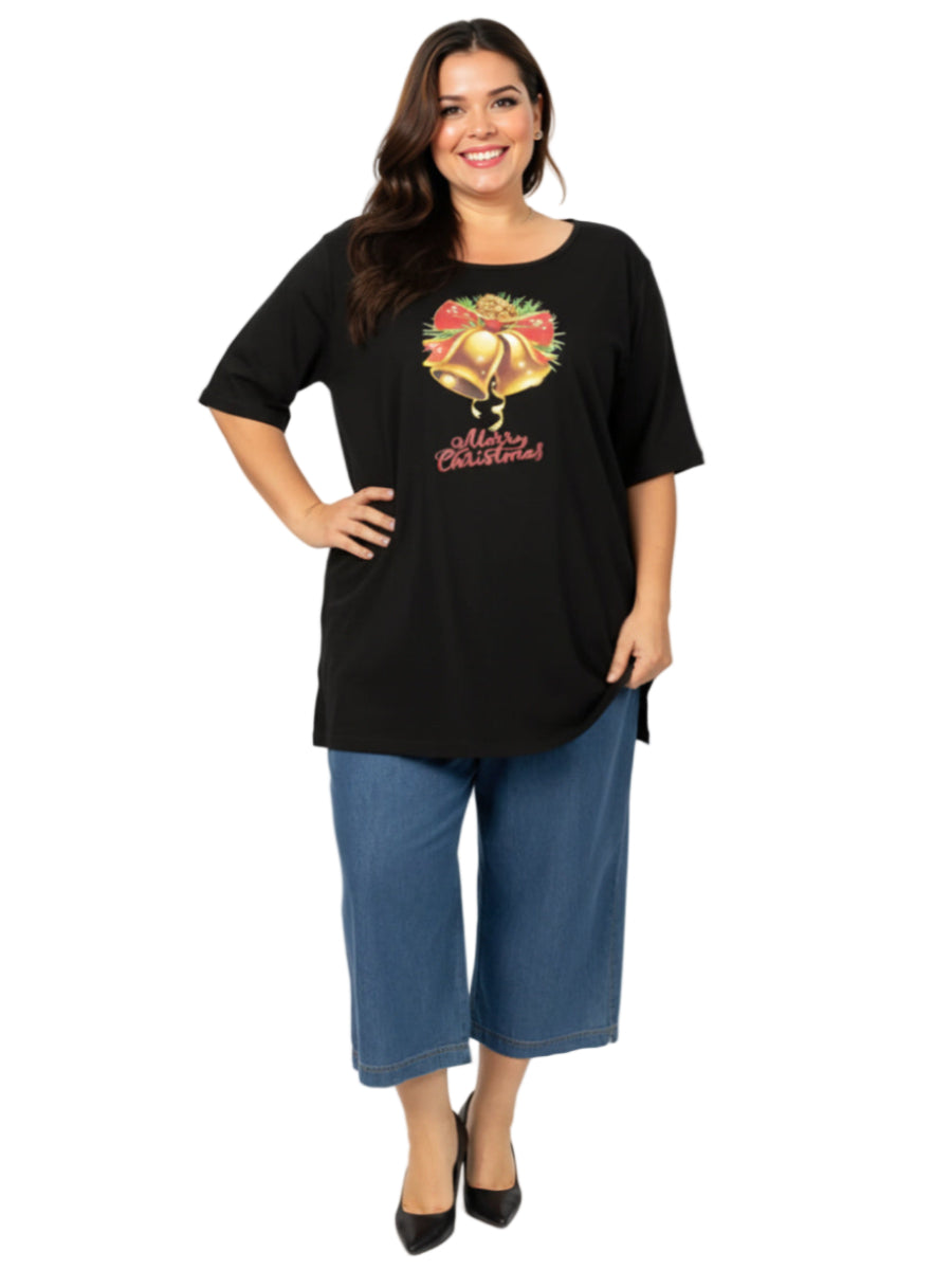 Christmas Bells Tee - Black**