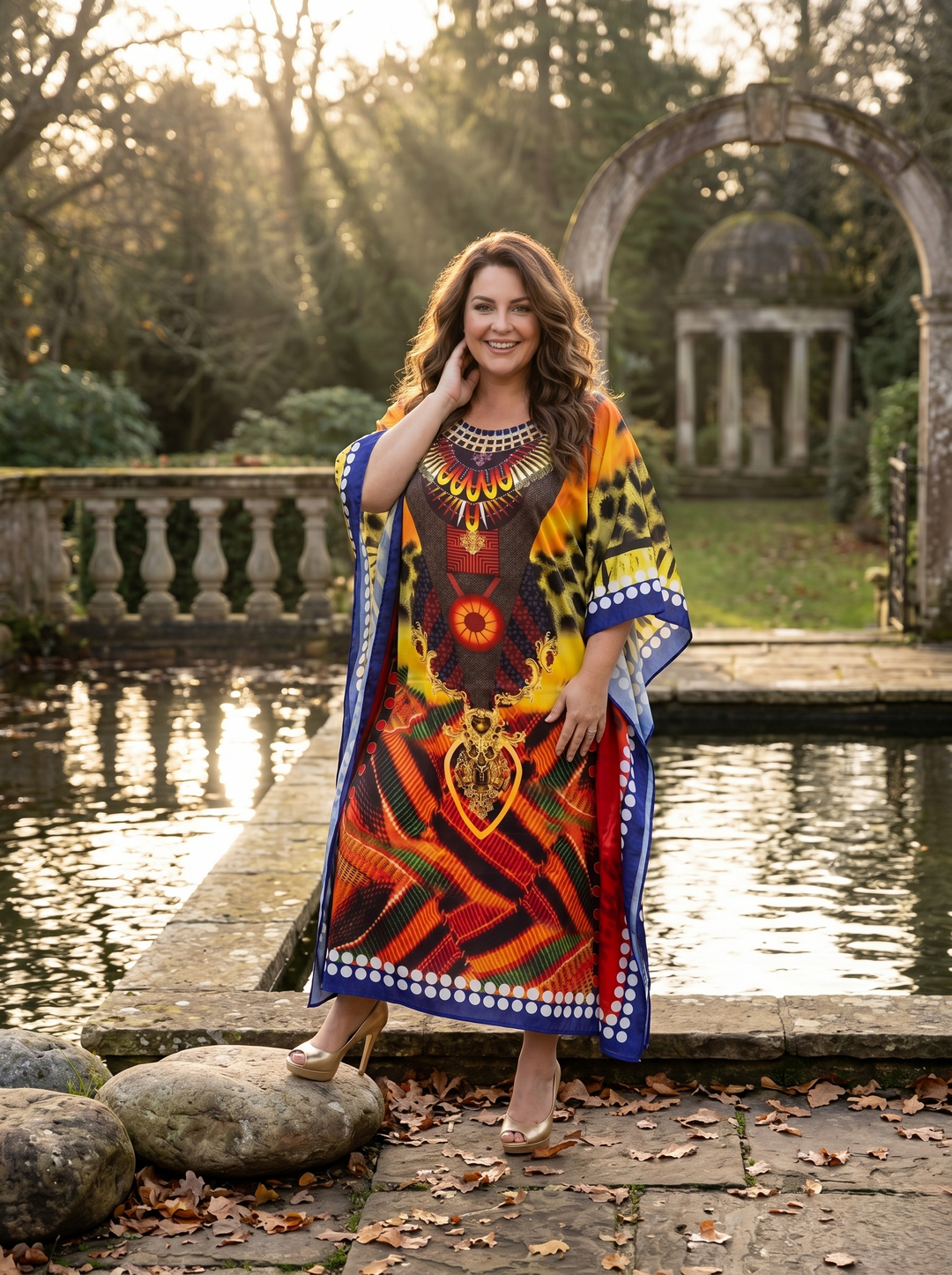 Cosmo Kaftan Dress - Print*