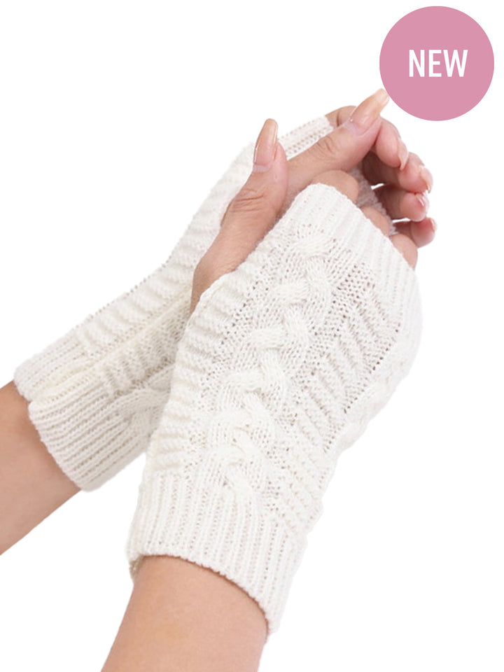 Fingerless Gloves - White - Dale and Waters