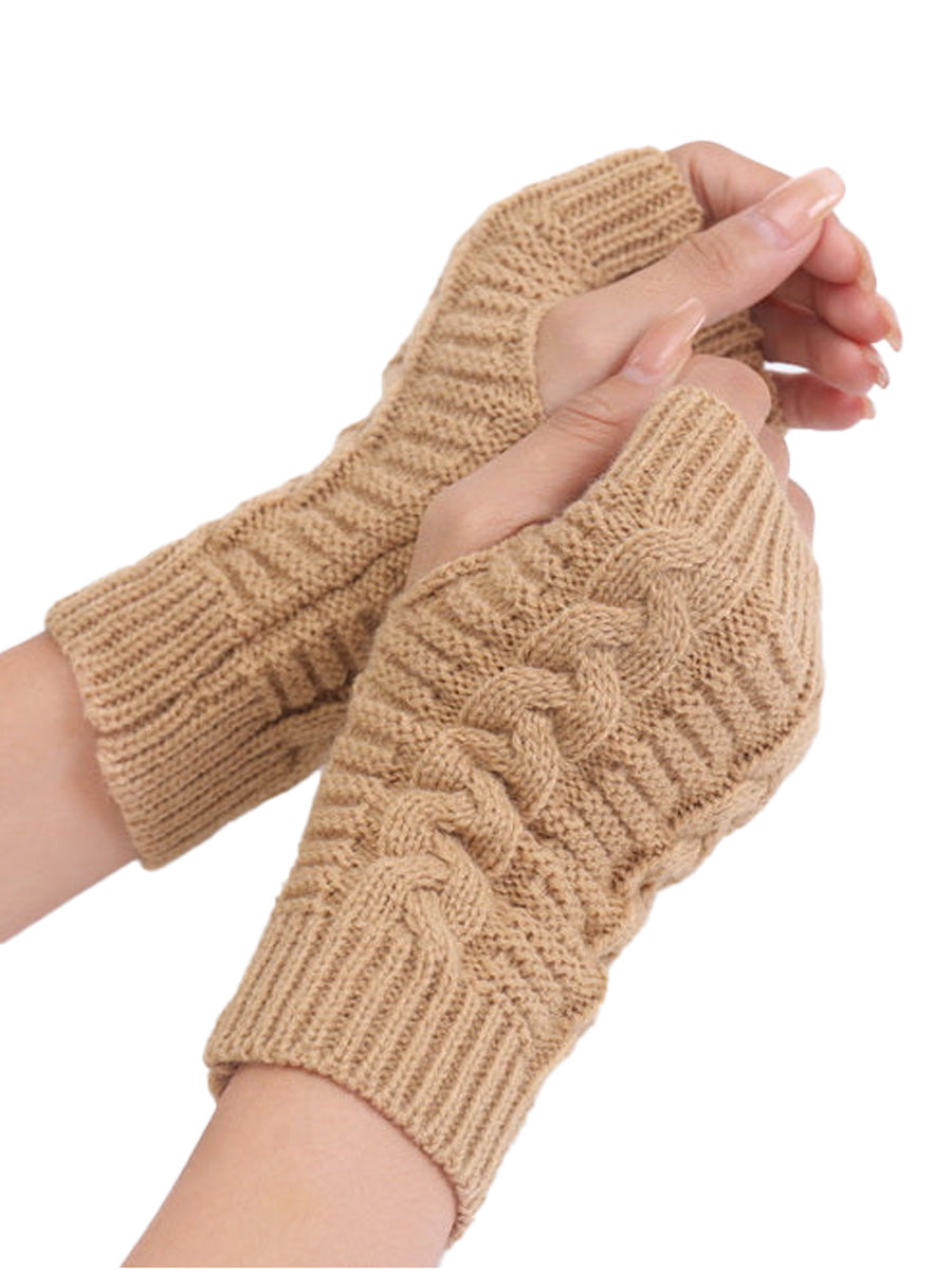 Fingerless Gloves - Taupe - Dale and Waters