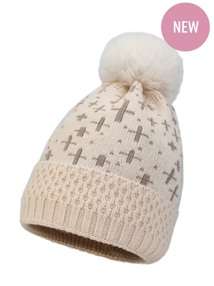 Fashion Beanie - Cream Print - Dale and Waters