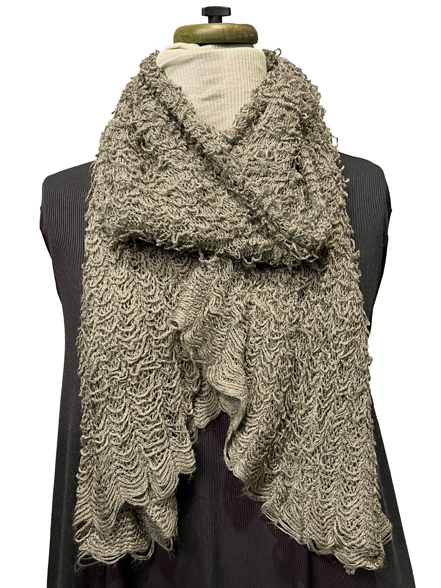 Fuzzy Tube Scarf - Mocha**