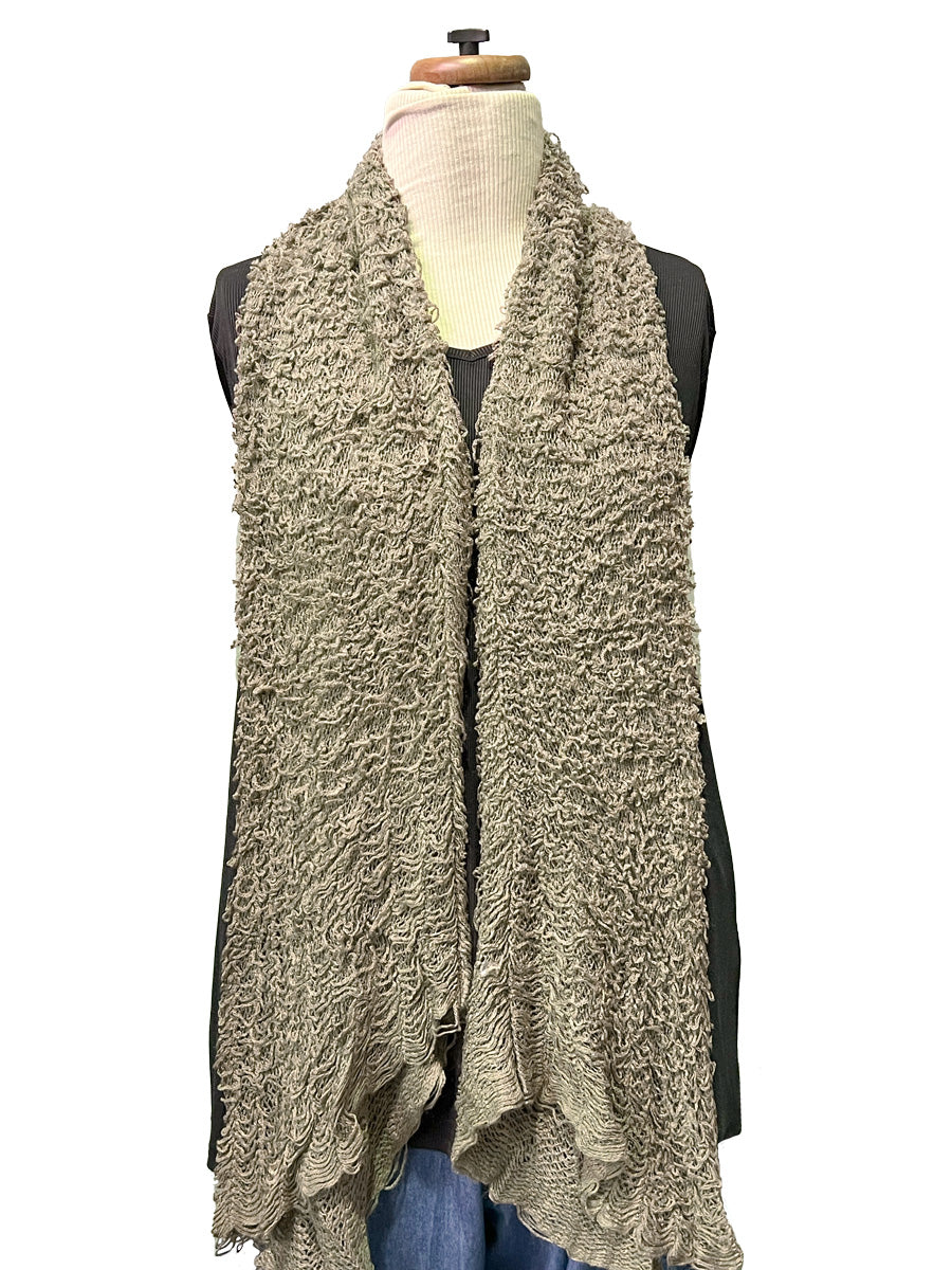 Fuzzy Tube Scarf - Mocha**