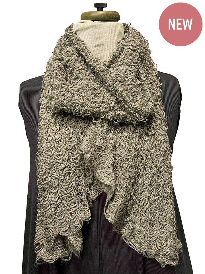 Fuzzy Tube Scarf - Mocha**