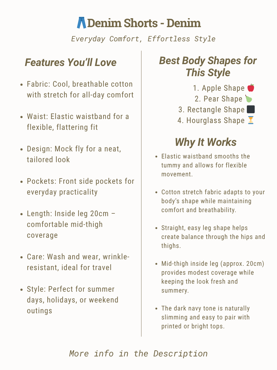 Denim Shorts - Denim features and body shapes for plus size women, everyday comfort and effortless style.