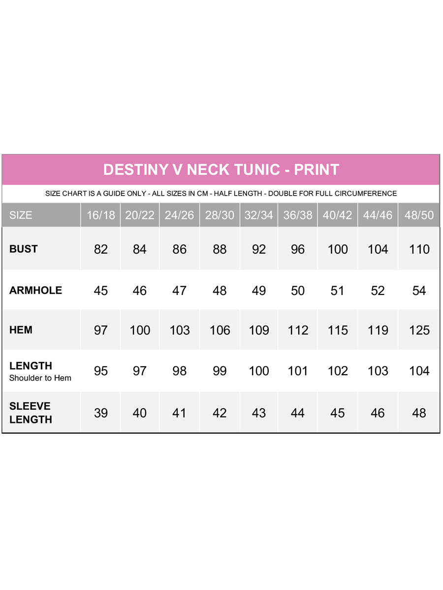 Destiny V-Neck Tunic - Pink Print*