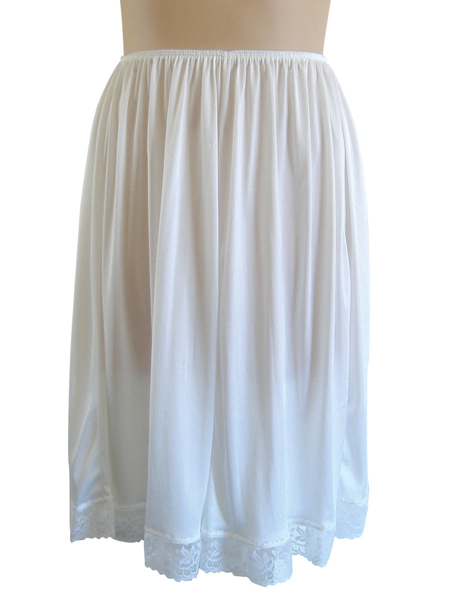 Plus Size Slip Tricot Knee Length White Dale and Waters