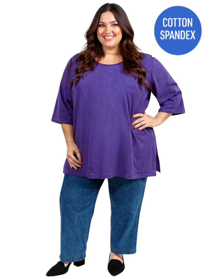 Everyday Tee - Violet - Cotton Spandex