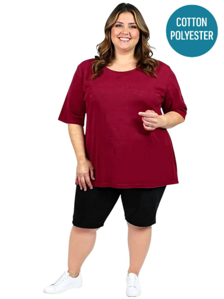 Everyday Tee - Wine - Cotton Polyester