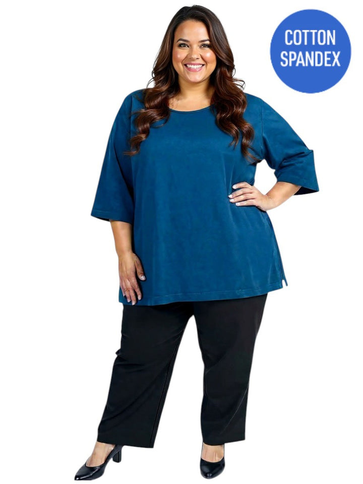 Everyday Tee - Jade Blue - Cotton Spandex