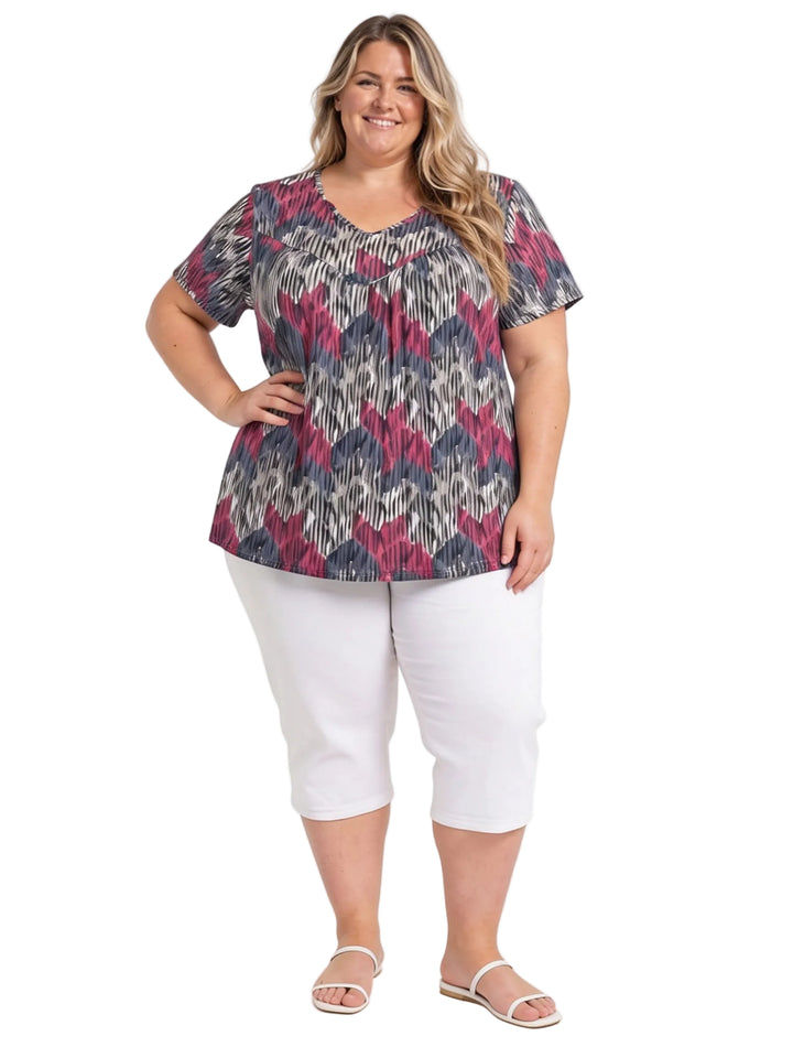 Fernando Top - Plum Print