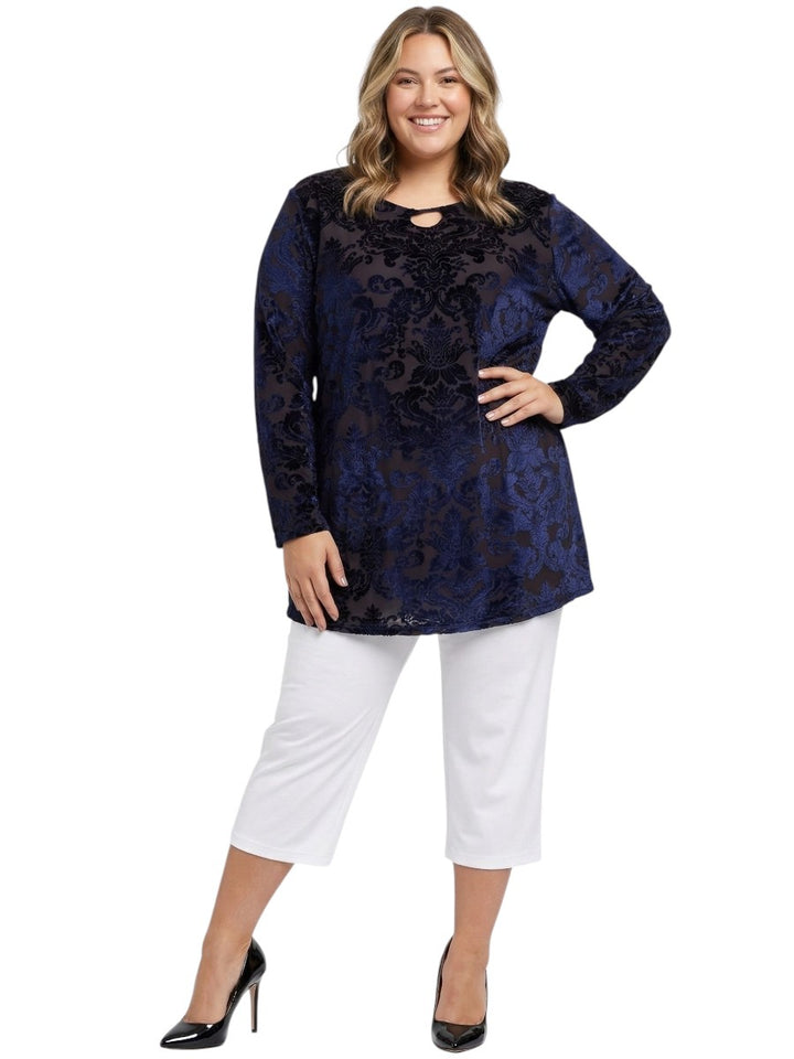 Finley Velour Tunic - Blue Print