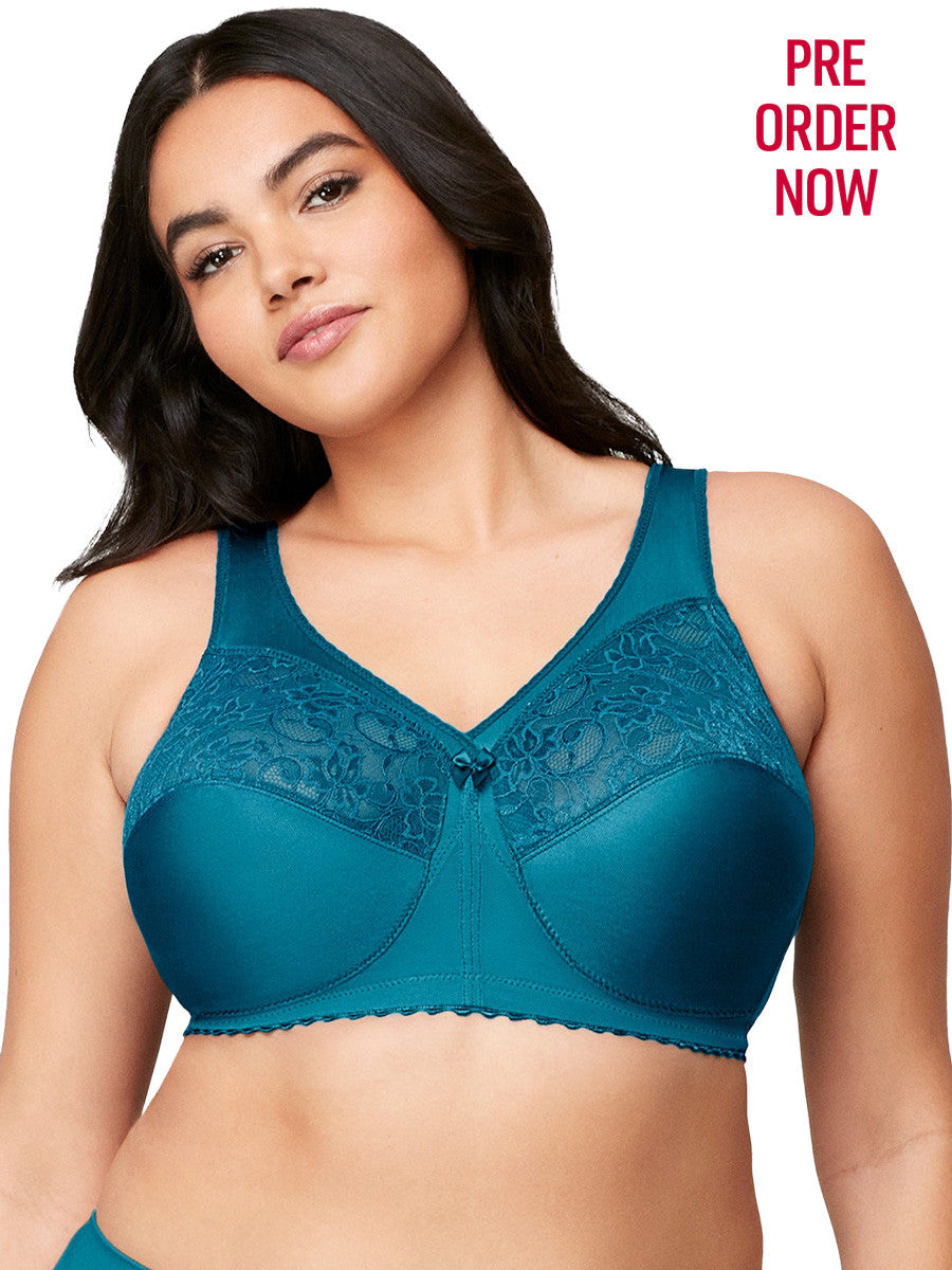 Glamorise Bra 1000 - Feel The Magic Wire-Free Support - Teal – Dale and  Waters