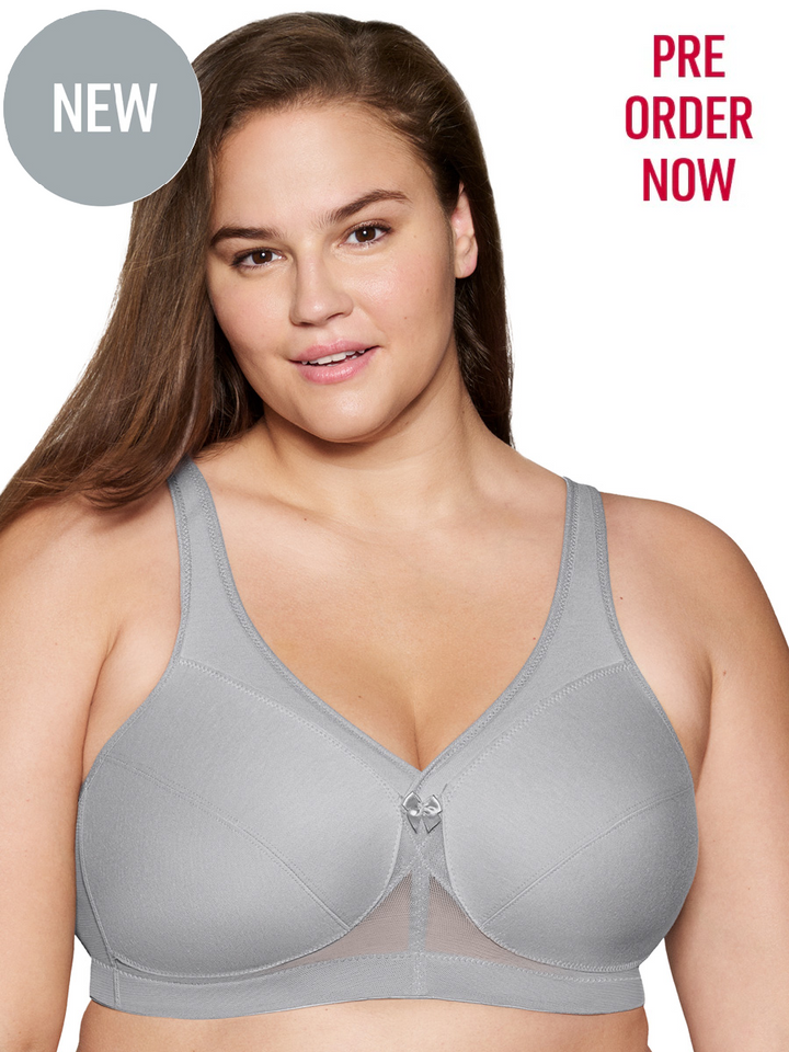 Glamorise Bra 1005 - Made To Move Wire-Free Support Bra - Grey Heather