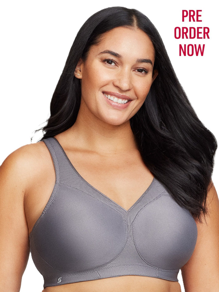Glamorise Bra 1006 - The Versatile Medium Support Sports Bra - Charcoal Grey