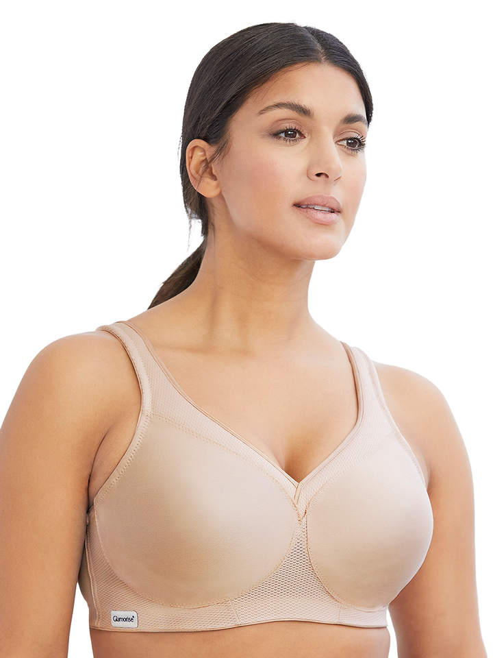 Glamorise Bra 1006 - The Versatile Medium Support Sports Bra - Beige - Dale and Waters