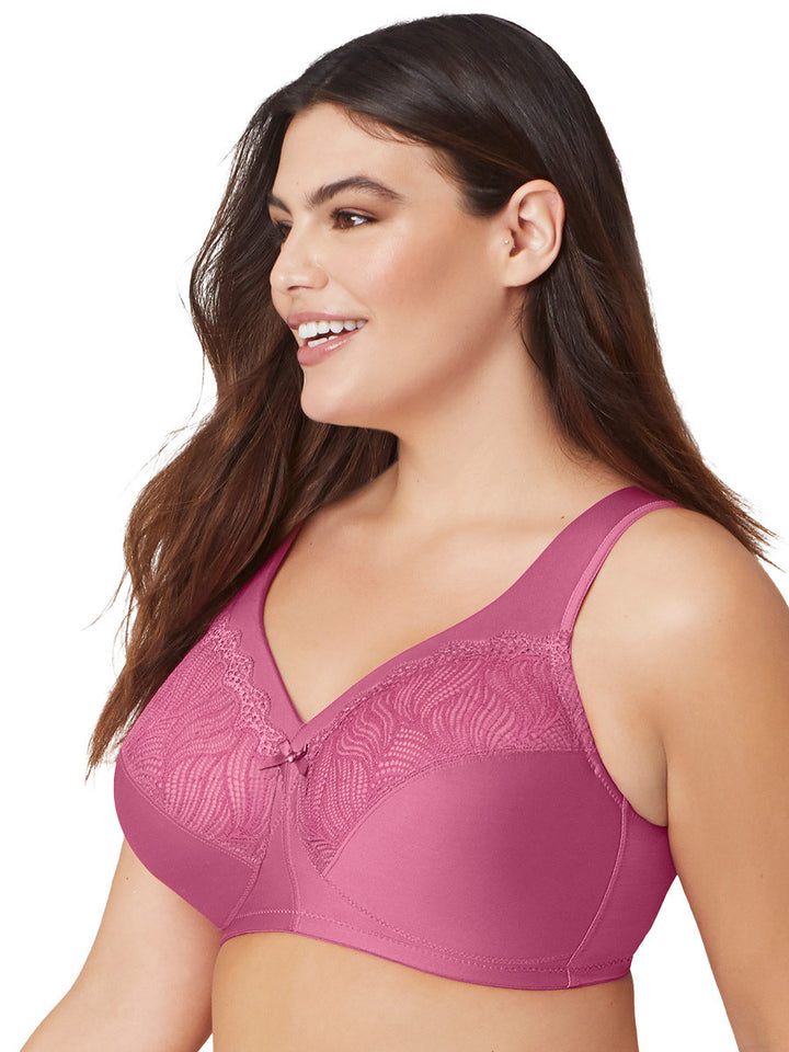 Glamorise Bra 1010 - Magiclift Natural Shape Support Bra - Red Violet - Dale and Waters