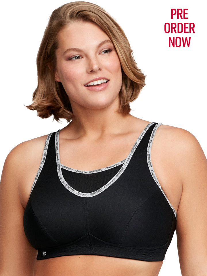 Glamorise Bra 1066 - No-Bounce Camisole Sports Bra - Black