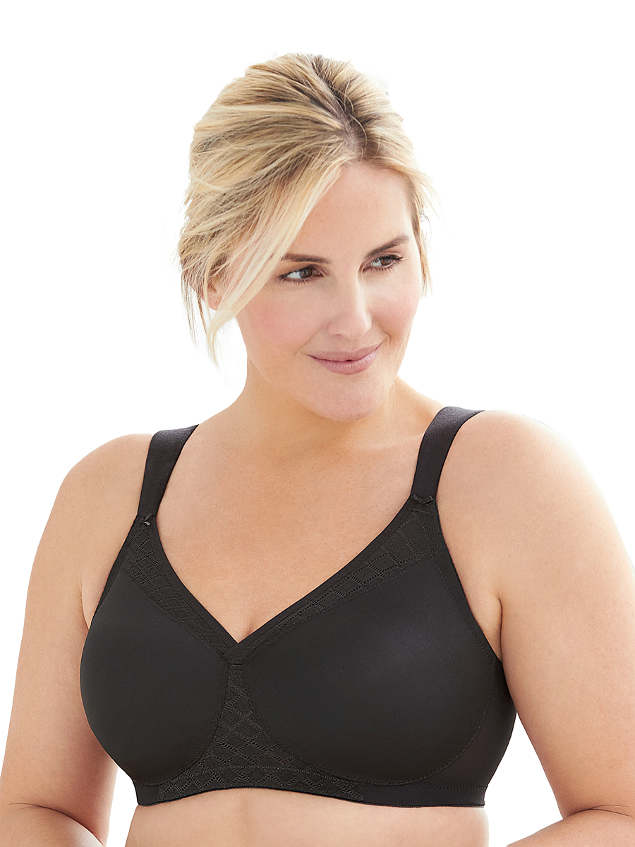 Glamorise Bra 1080 - Everyday Seamless Support T-Shirt Bra - Black