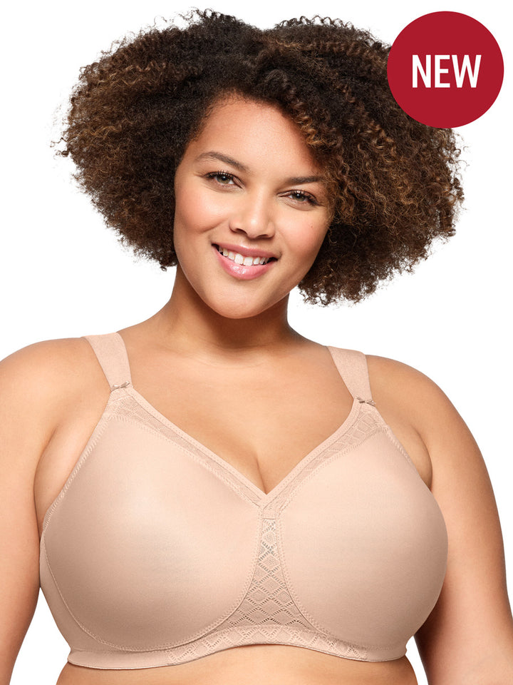 Glamorise Bra 1080 - Everyday Seamless Support T-Shirt Bra - Cafe