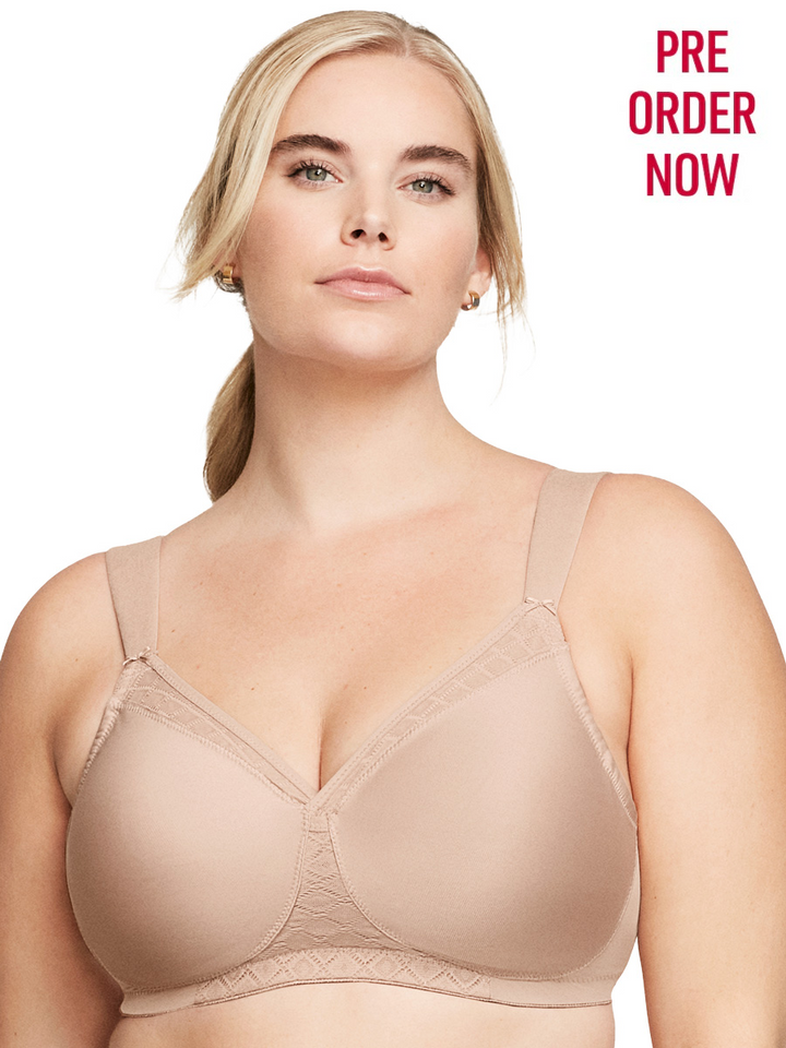 Glamorise Bra 1080 - Everyday Seamless Support T-Shirt Bra - Cafe