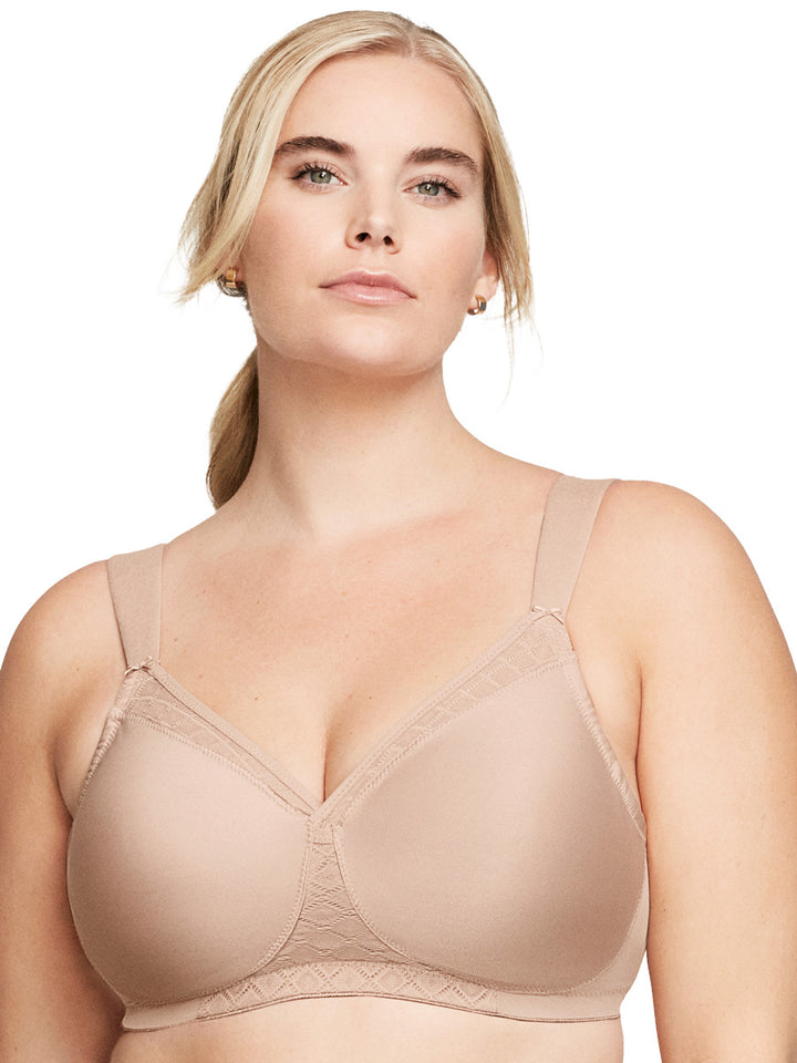 Glamorise Bra 1080 - Everyday Seamless Support T-Shirt Bra - Cafe